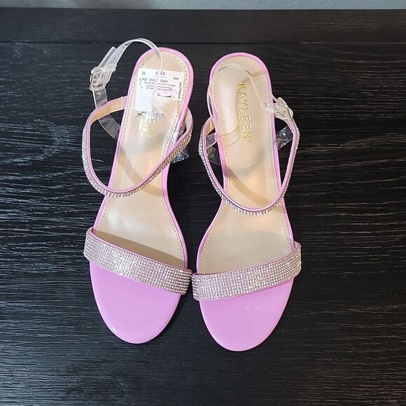 BRAND NEW KAYLEEN RHINESTONE STRAP&HEEL SANDALS - Picture 3 of 16